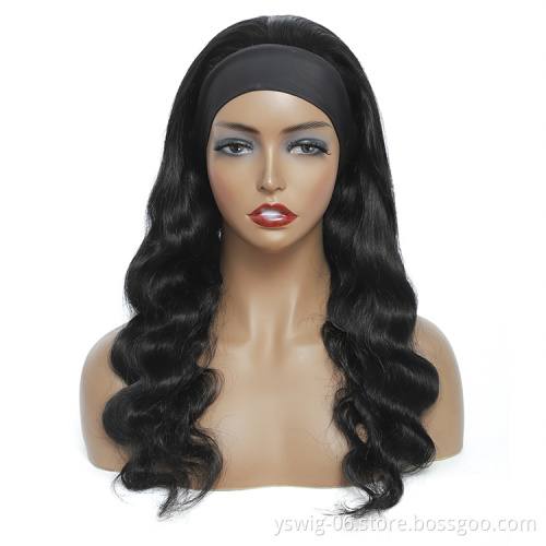 YS Hot selling Body Wave Virgin Brazilian Human Hair Wigs Glueless Headband Wig Machine Made Wig for Black Women Perruqe